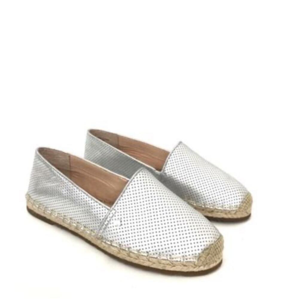 Kate Spade Gianna perforated silver espadrilles sz 7.5